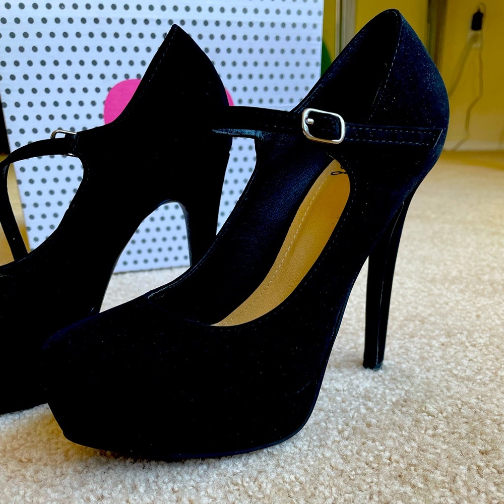 Black Platform Heels with buckle